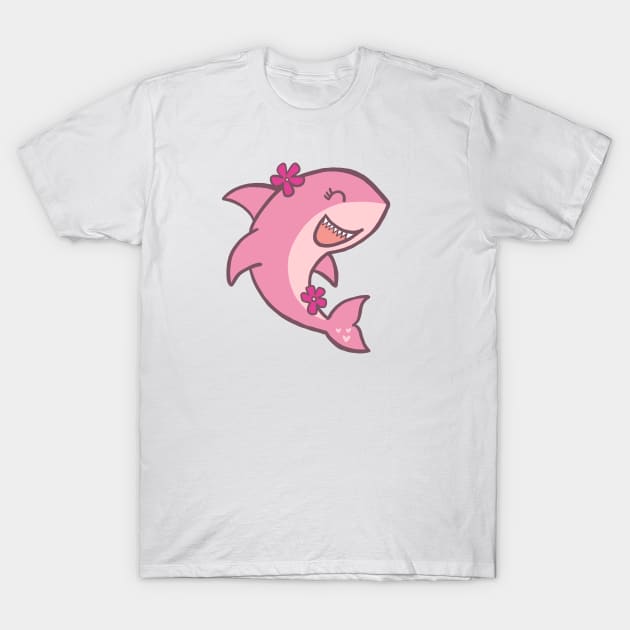 Pink Ocean Shark T-Shirt by RuthMCreative